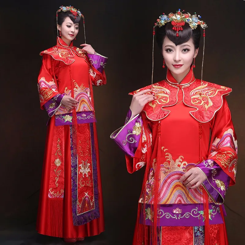 Oriental невесты свадебное платье Чонсам древнем Китае традиционный красный одежда Ципао в китайском стиле свадебные винтажные женские