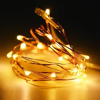 

2pcs 20 Leds Christmas Lights 2M String LED Copper Wire Light Fairy Wreath Bottle Decor for Festival Wedding Party Home Lamp