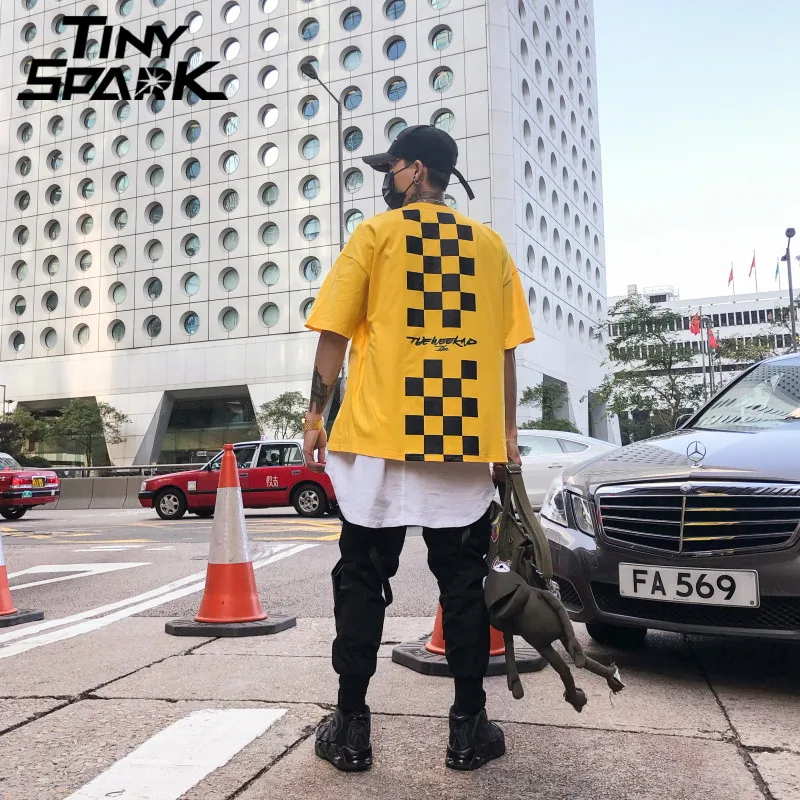 Мужская футболка в стиле хип хоп The Weeknd хлопковая с коротким рукавом желтая