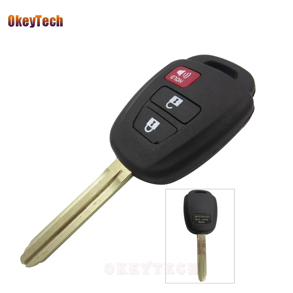 Автомобильный ключ OkeyTech для Toyota Camry 2 + 1 3 кнопки необработанный дистанционный Toy43
