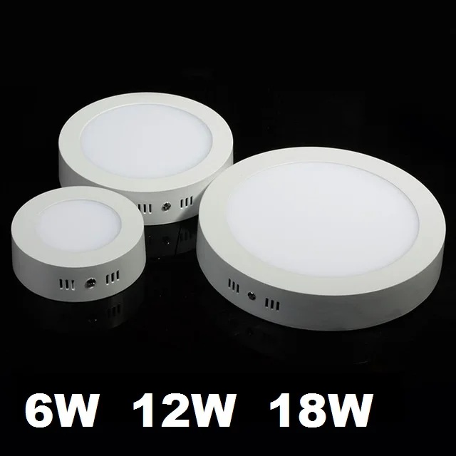 

Round LED Surface Ceiling Light 6W 12W 18W Panel Spot Down Light Lamp 3000K 4000K 6000K No Cut Ceiling Lamp AC85-265V + Driver