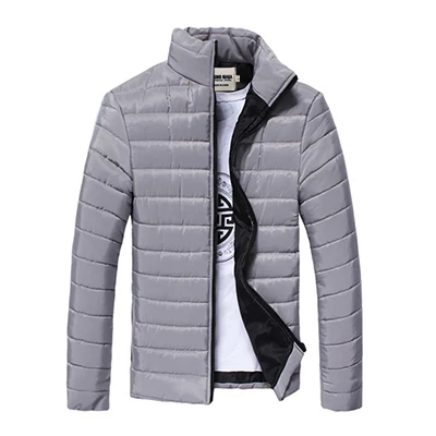 KOSMO MASA хлопок Тонкая зимняя куртка парка для мужчин весна осень тонкие повседневные ветрозащитные куртки пальто мужские s пуховики MP018 - Цвет: gray