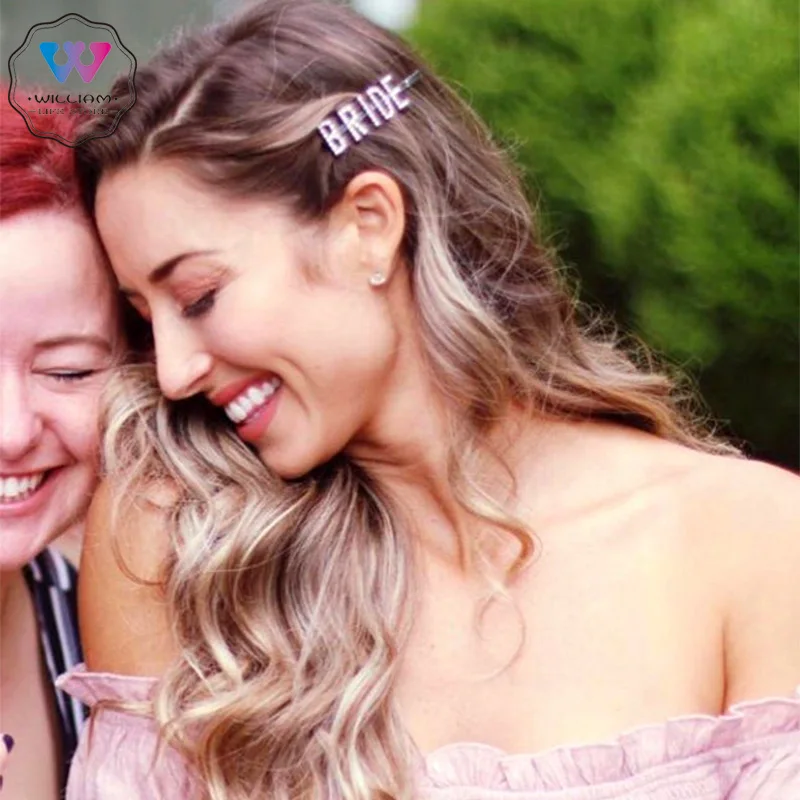 

1pcs Luxury Glitter Rhinestone Bride to be Hair Clip Hairpin Bridal shower Wedding Bachelorette hen night Party decoration gift