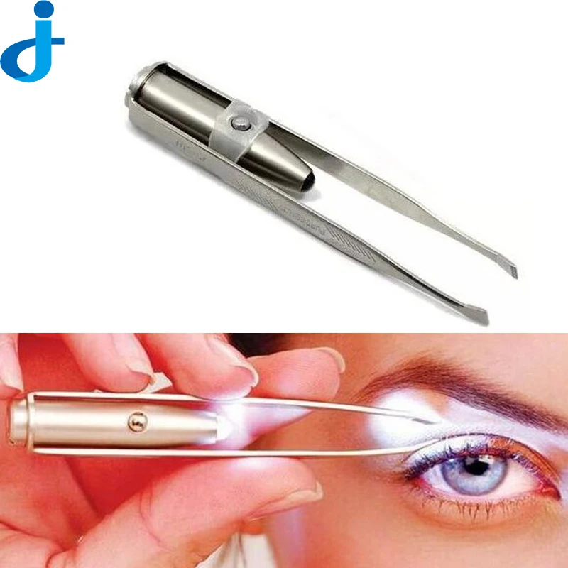 Eyebrow Tweezers With Led Light Professional Stainless Eyelash Brow