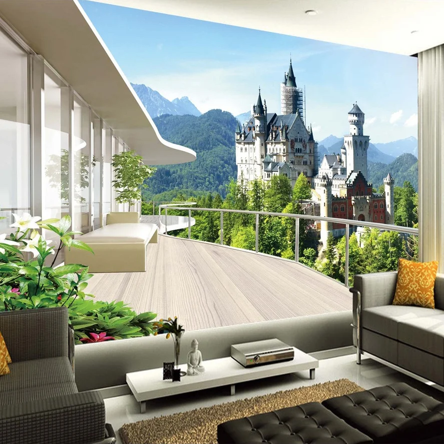 Custom Photo Wallpaper 3D Stereo Space Mural Living Room Sofa Bedroom Background Castle Landscape 3D Mural Wallpaper For Walls Custom Photo Wallpaper 3D Stereo Space Mural Living Room Sofa Bedroom Background Castle Landscape 3D Mural Wallpaper For Walls