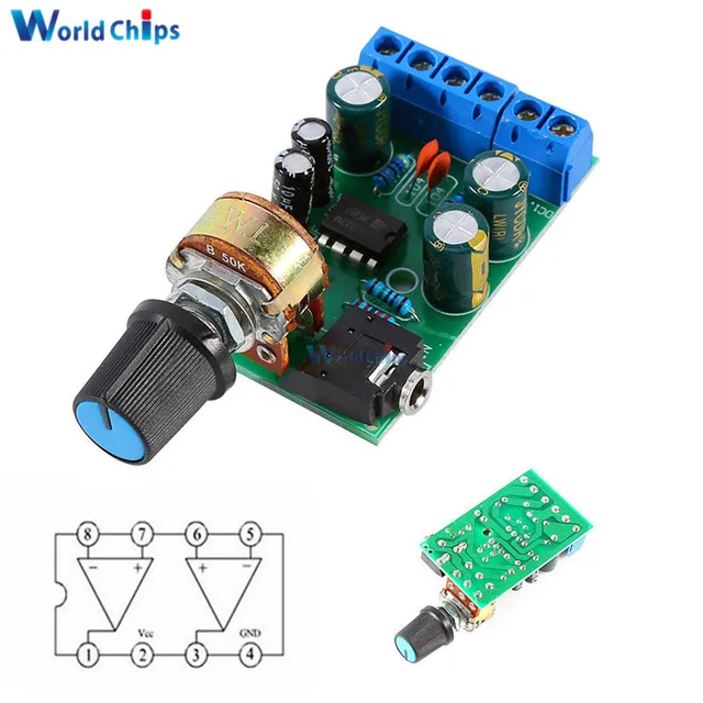 Amplificador De Audio Mini Estéreo TDA2822M - 2 Canales, Voltaje 1.8-12V, Para Proyectos DIY
