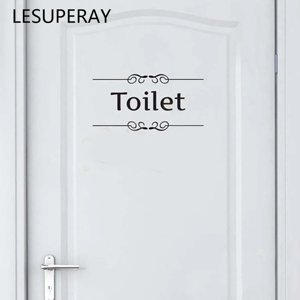 

1 Set Vintage Bathroom Decor Toilet Door Self adhesive removable Vinyl Decal Transfer Wallpaper Decoration