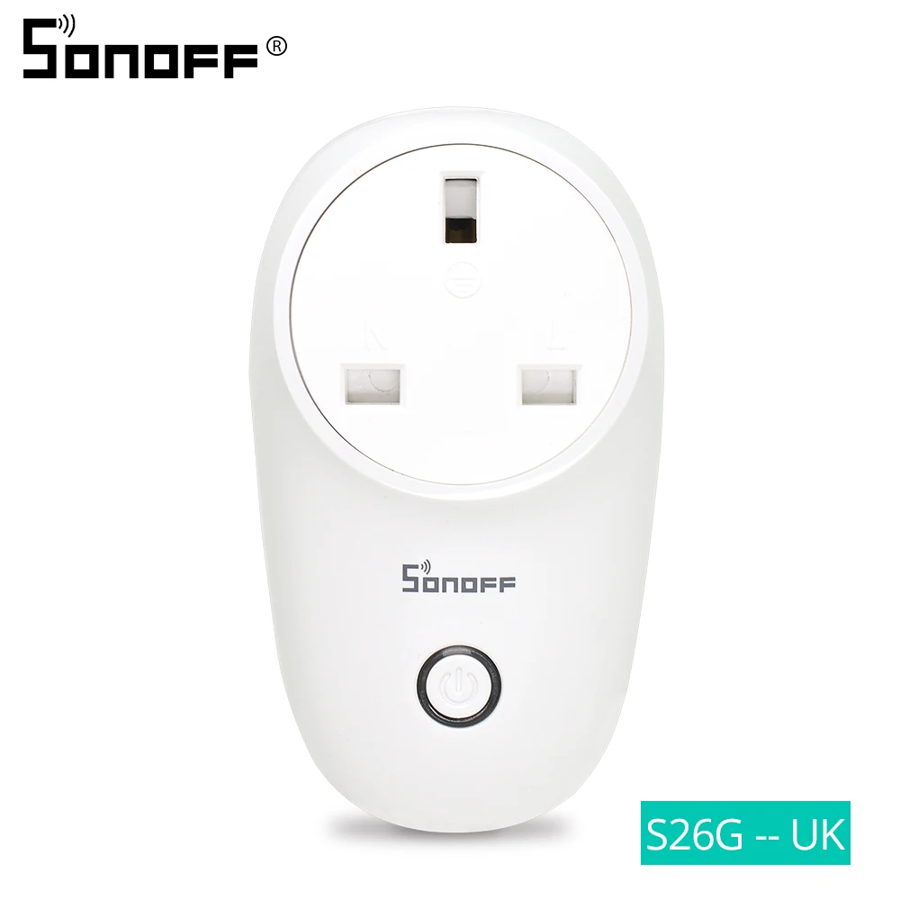 Sonoff S26 WiFi умная розетка 250 в AU/CN/EU/UK/US Беспроводная вилка умный дом переключатель розетки питания работает с Alexa Google Assistant - Комплект: UK Plug