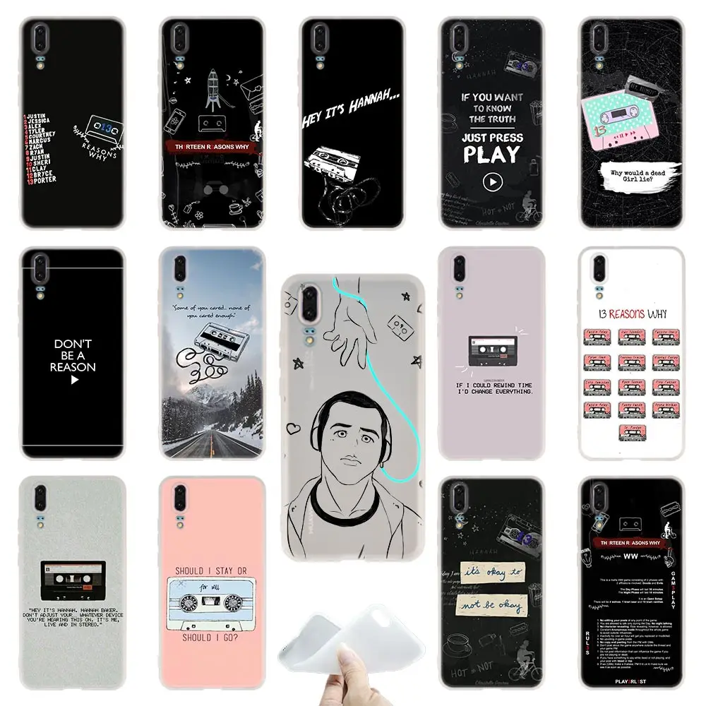 

13 reasons why netflix TPU Cover Phone Cases Soft For Huawei P 20 pro P10 Plus P9 P8 lite 2017 P30 pro samrt 2019 Nova 3e