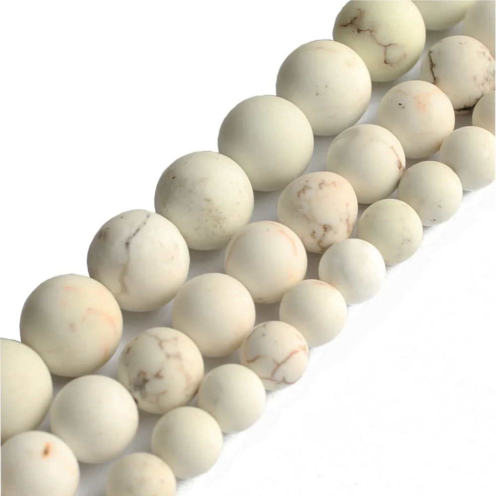 

Naturl Matte white Mongol Turquoise Beads Loose beads Diy Bracelet Handicraft Gift Jewelry Making 6/8/10/mm pick size
