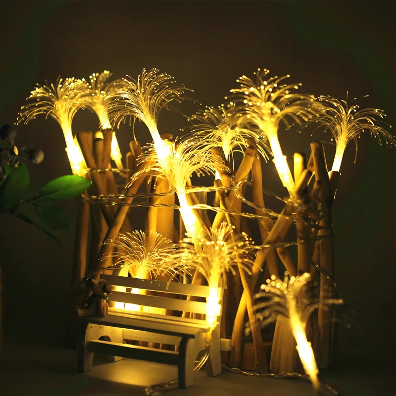 38 светодиодный фея Одуванчики волокно AC 220 В штекер гирлянды 10 м светодиодный Декор для рождественской гирлянды на окно светодиодный noel