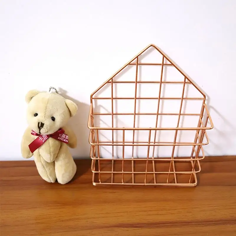 Nordic Style Metal Iron Wall Mounted Storage Basket Racks Sundries Toys