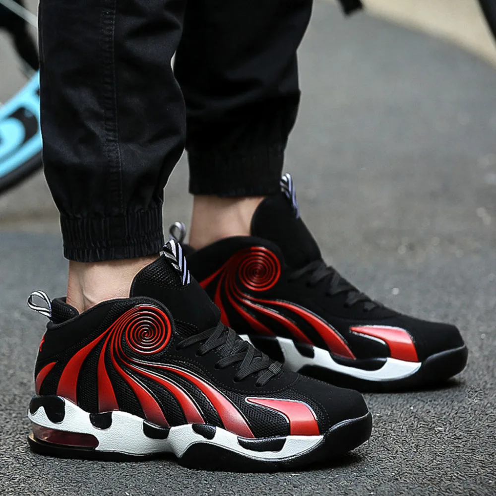 2019 Men's shock-absorbing non-slip basketball shoes fashion comfortable breathable sneakers basketball shoes high top 40J1 (13)