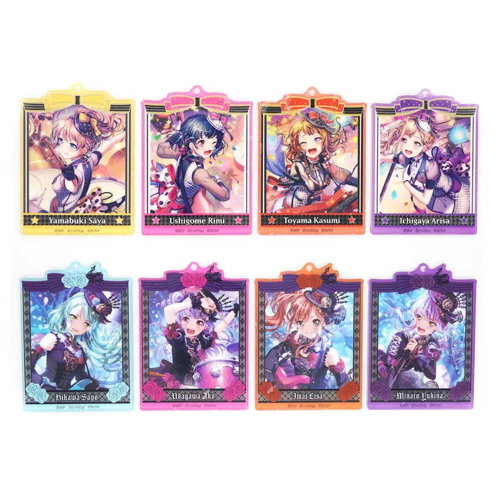 Bang Dream! Roselia Poppin'Party Аниме игра Saya Rimi Kasumi Arisa Sayo Ako Lisa Yukina брелок с акриловым