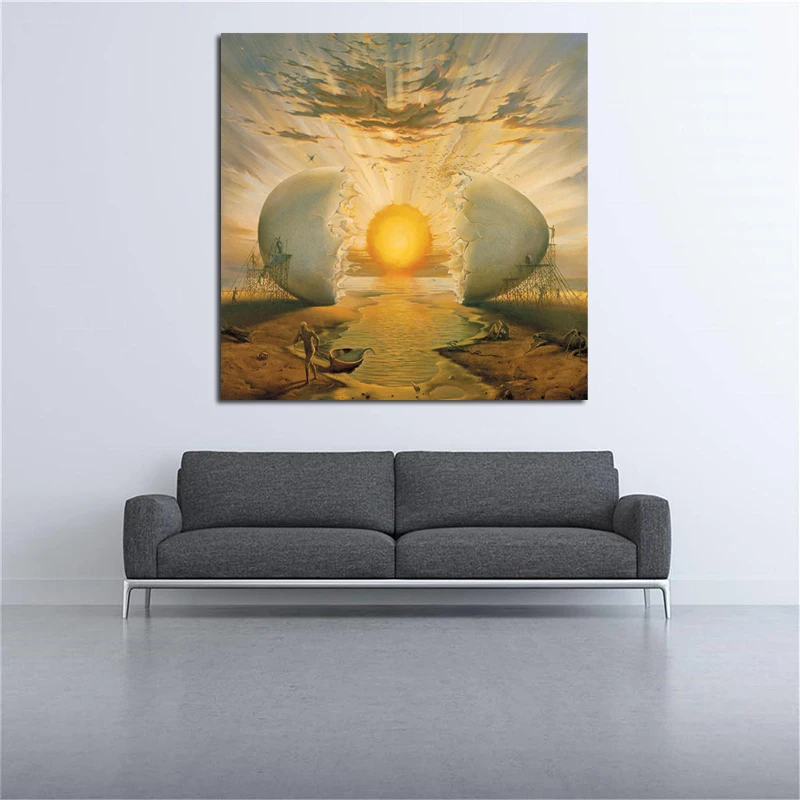 Salvador Dali, известная Картина на холсте Surreal Sunrise, принт для гостиной, домашний декор, Современное украшение на стену, живопись маслом, плакат, картина HD