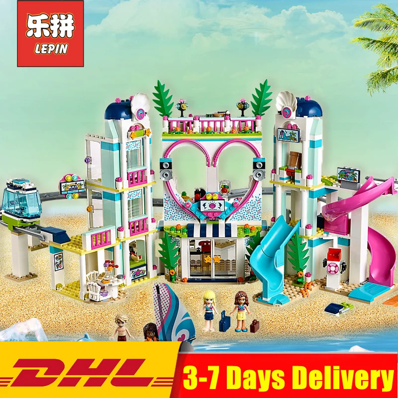 

Lepin 01068 1139pcs Girls Friends The Heartlake City Resort Hotel Model Building Blocks Toys Compatible LegoINGlys 41347 Gifts