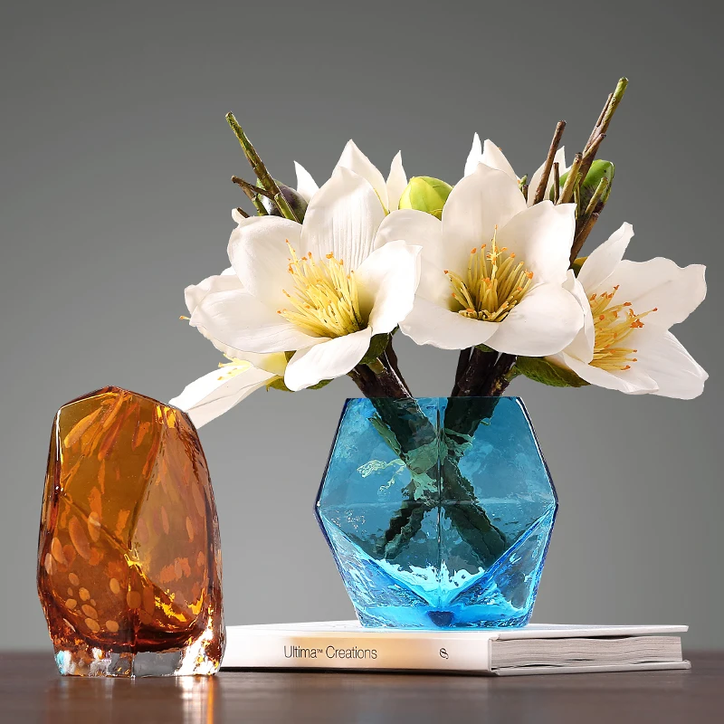 Современная Геометрическая прозрачная стеклянная ваза, американский домашний декор, ремесла, стеклянный террариум, цветочные вазы для дома, свадебное украшение