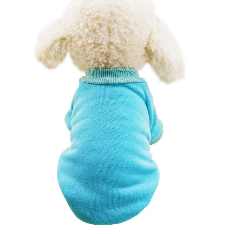 4 Colors Solid Pet Dog Clothes Winter Small Dog Coat Soft Warm Puppy Sweatshirt For Yorkies Chihuahua Teddy