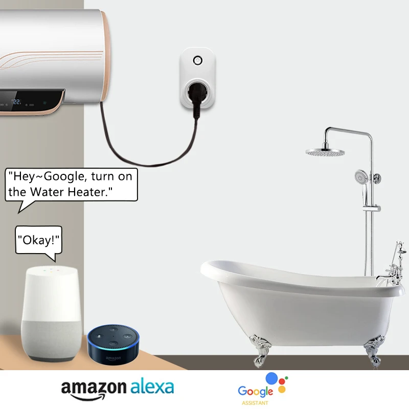  Tuya Smart Life WiFi Water Heater Switch Boiler Switches Israel Type WiFi Plug Socket Alexa Echo Go - 32972285478