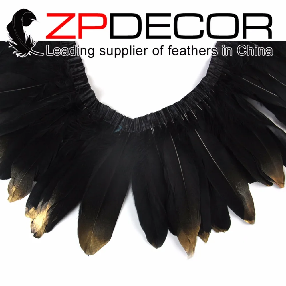 Zpdecor перья 30 ярдов/партия галстук-бабочка премиум качества серебристого и золотого гуся Nagoire и сатинеты вечерние платья с отделкой перьями