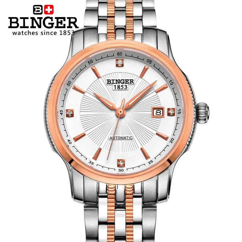 

Switzerland BINGER Japan MIYOTA Auto Mechanical movement Men's watch luxury brand Wristwatches full stainless steel BG-0405-3