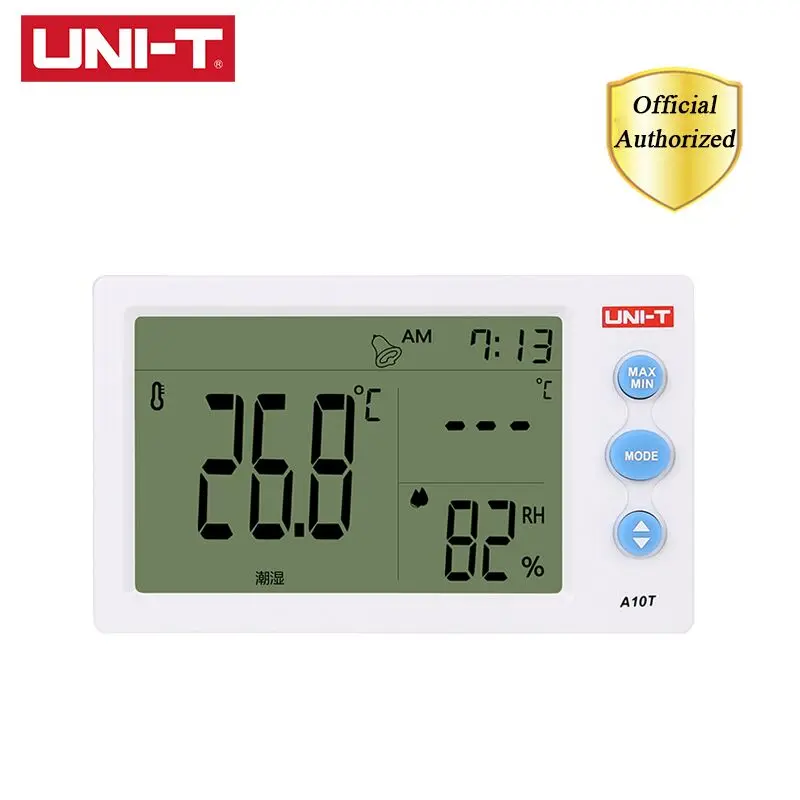

UNI-T A10T Digital LCD Thermometer Humidity Meter Clock Hygrometer of Weather Station Tester Alarm Clock Digital Psychrometer