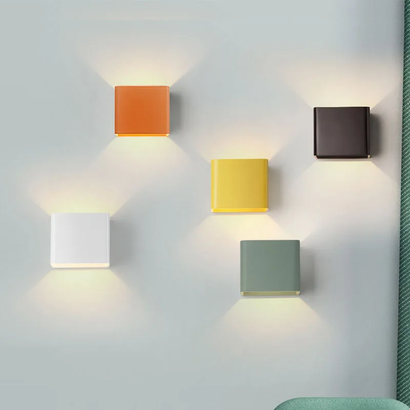 

Modern LED Wall Lamps Colorful Bedroom bedside Wall Lights Indoor Dinning Room Corridor Aluminum Home Lighting Fixtures Decor