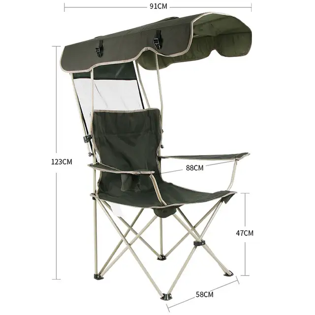 Online Outdoor Portable Folding Chair Detachable Awning Thicken Outdoor Portable Folding Chair Detachable Awning Thicken Steel Pipe Double Oxford Cloth Fishing Beach Shade Canopy