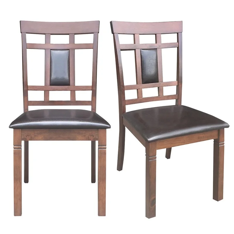 

Set of 2 PU Leather Upholstered Dining Chairs High Back Armless Furniture Upholstered Seat Comedores Modernos Muebles HW58875