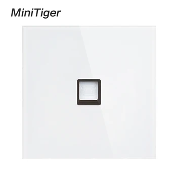 

Minitiger White Luxury crystal Tempered Glass Frame Single RJ11 Tel Jack Telephone Socket Outlet Wiring Accessories