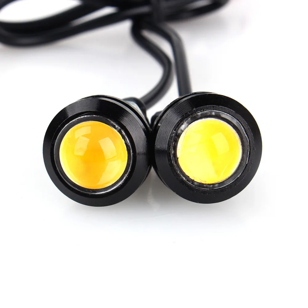 

18mm DC12V 9W LED Eagle Eye Light Car Fog DRL Daytime Running Reverse Backup Parking Signal Yellow Color Auto