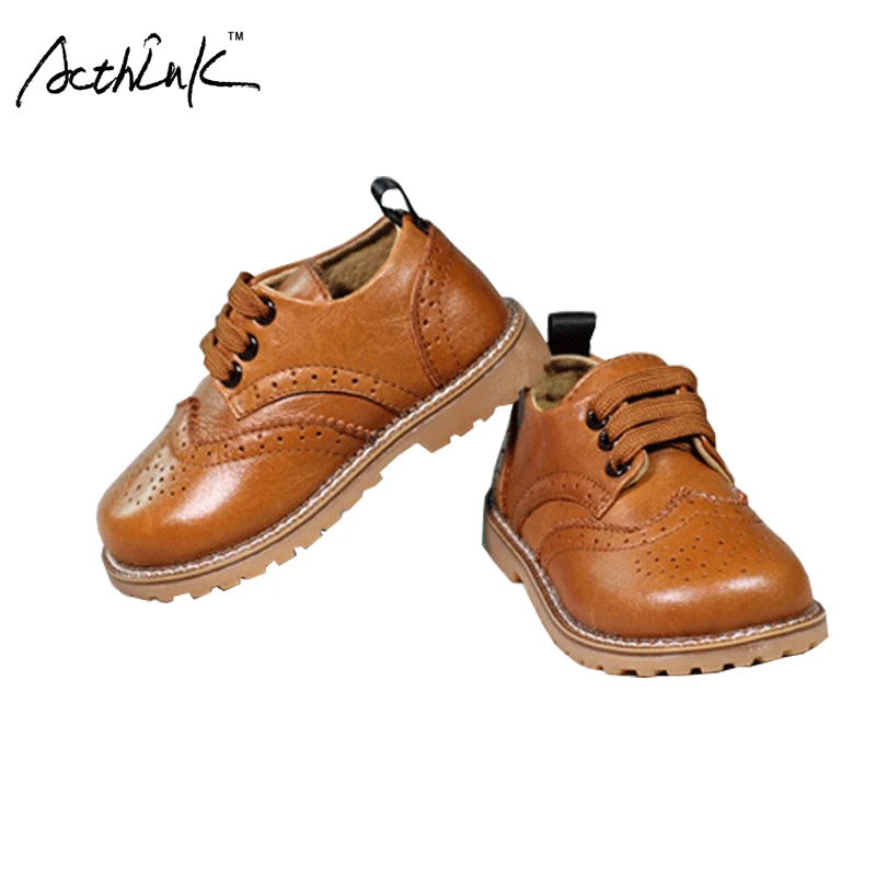 Acthink/Новое поступление детские кожаные свадебные туфли для Обувь для мальчиков Дети вечернее дышащая обувь Обувь для девочек