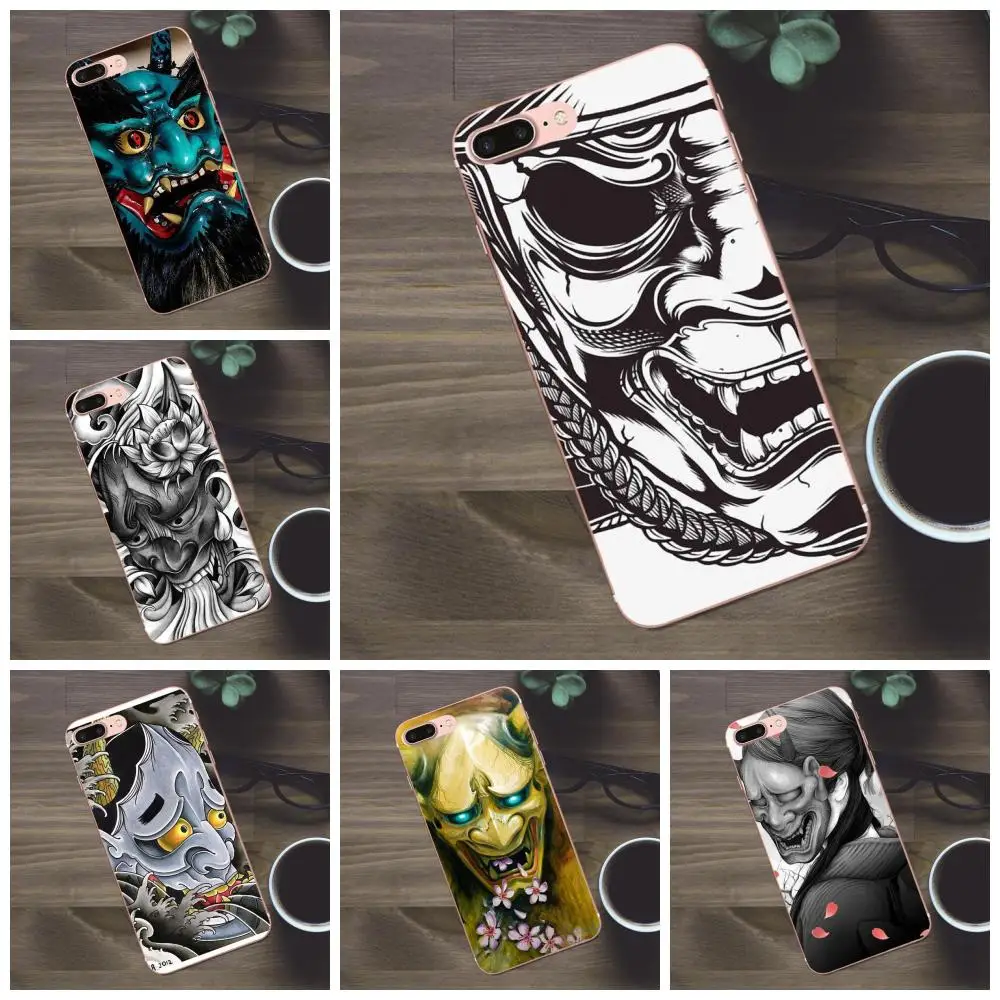 

For Huawei G8 Honor 5C 5X 6 6X 7 8 9 Y5II Mate 9 P7 P8 P9 P10 P20 Lite Plus 2017 Soft TPU Covers Japanese Oni Hannya Demon Mask