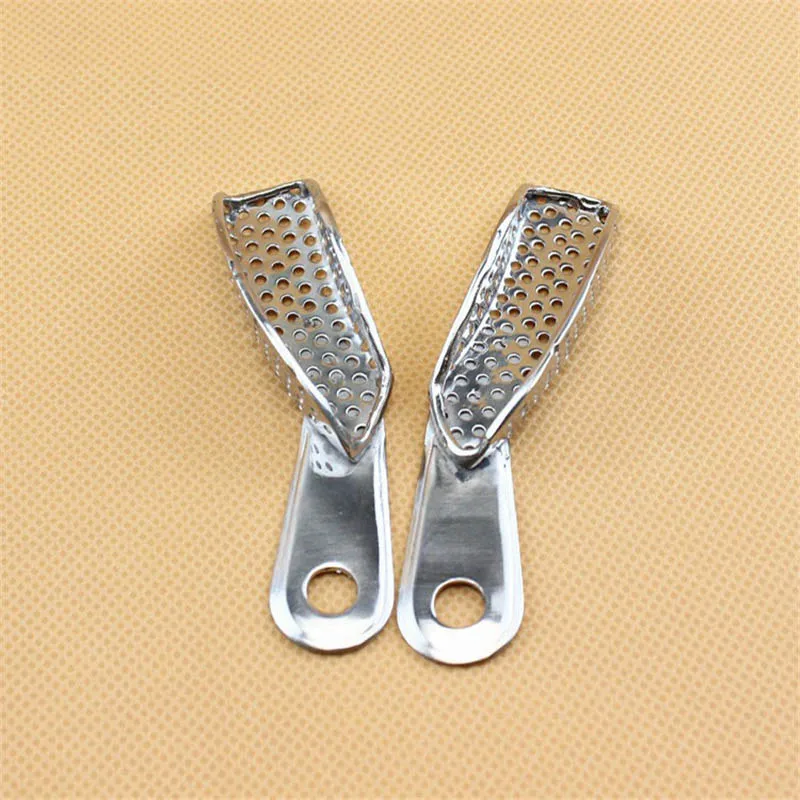 2Pcs/set Dental Impression Tray Stainless Steel Autoclavable Upper Lower Teeth Tray Denture Instrument Trays Dentist Tools