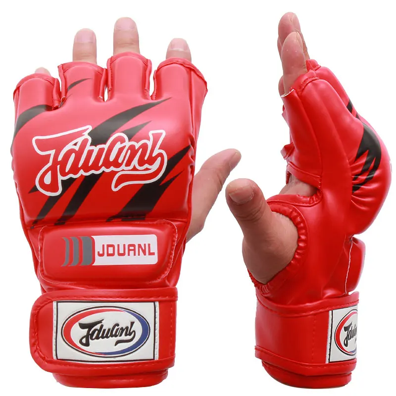 Jduanl Open Fingers Fingers Kids Adult Mma Boxing Muay Thai Gloves