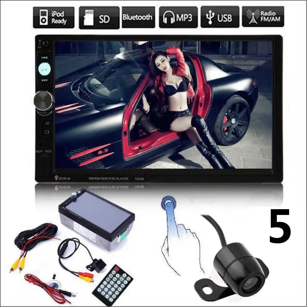 

HD 7 Inches Double 2Din Car Auto Bluetooth Touch Screen Stereo MP5 Player