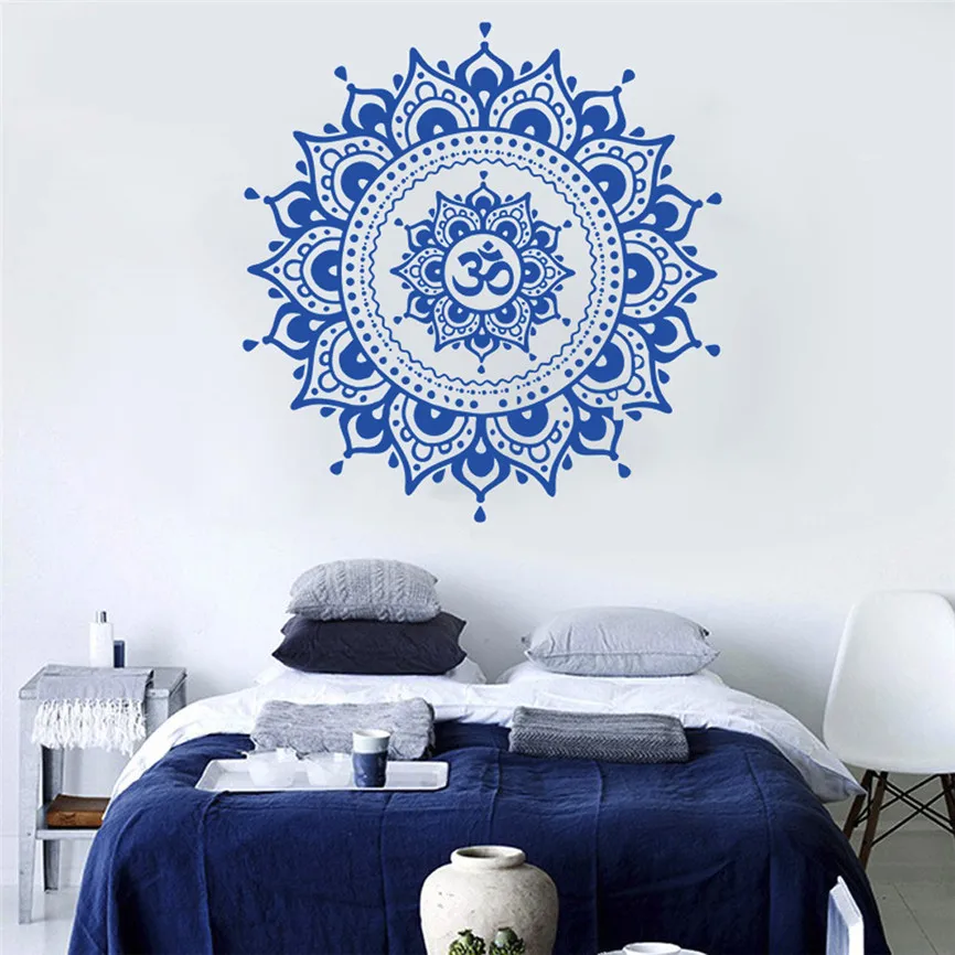 Us 3 73 24 Off Wallpaper Sticker Modern Diy Mandala Flower Indian Bedroom Wall Stickers Decal Art Mural Home Wallpapers For Living Room A In Wall