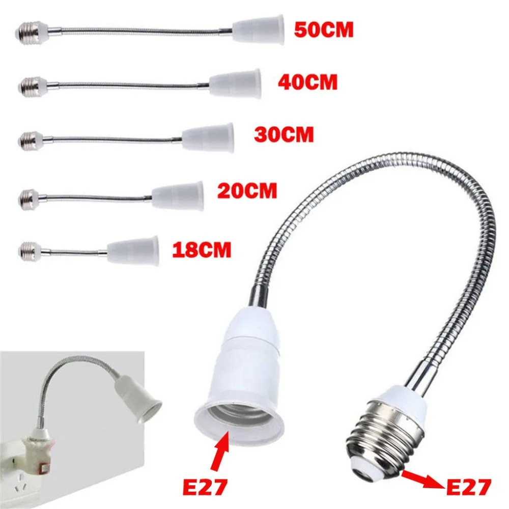 

Conversion Lamp Extender Flexible Extension Adapter Socket Hose Lengthening E27 To E27 Light Bulb Lamp Holder LED *D