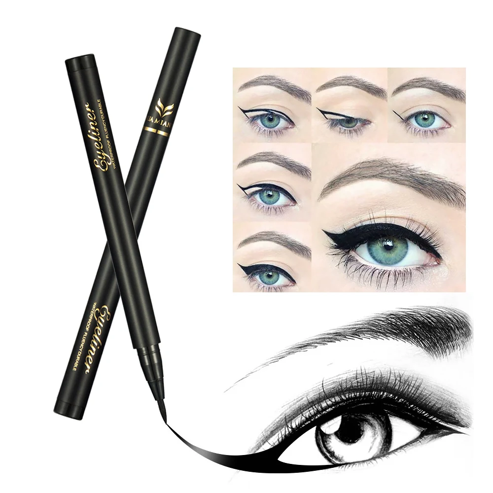 HUAMIANLI Black/Brown Eyeliner Waterproof Eyeliners Dry Fast delineador