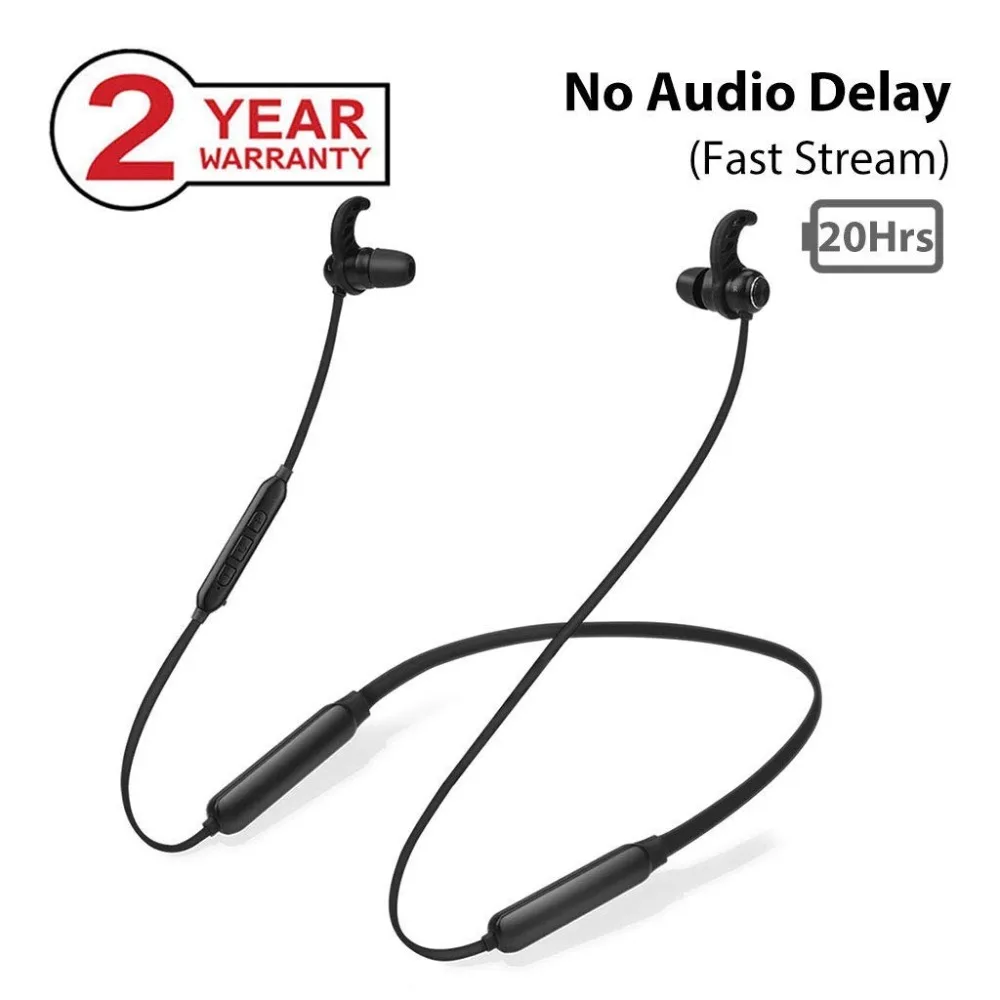 Avantree NB16 20Hrs Bluetooth Neckband Earbuds for TV PC, No Delay