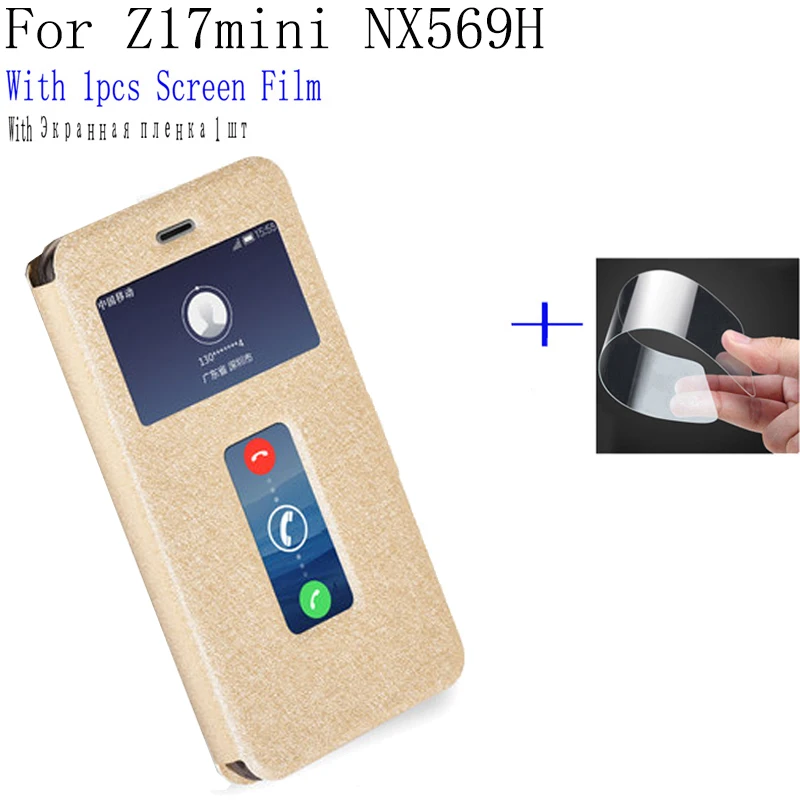 

Smart View window leather case For ZTE Nubia Z17mini cover shell NX569H phone case for Nubia Z 17 Z17 mini flip case back cover