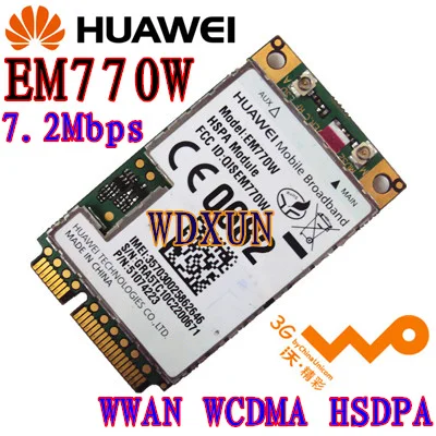 Разблокированный HUAWEI EM770W WWAN 3g HSDPA HSUPA PCI-E карта WCDMA/GSM/EDGE EM770