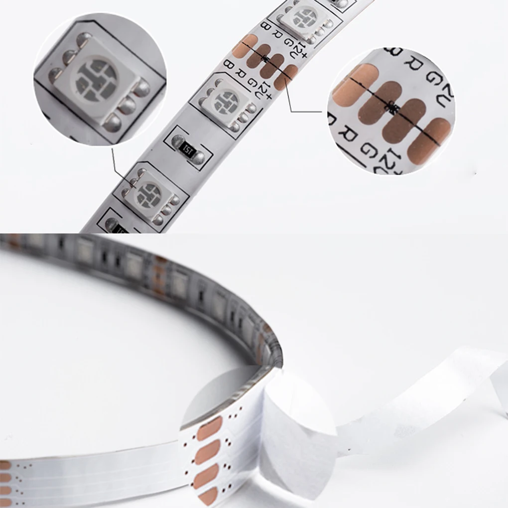 

Wireless Control Smart Dimmable 5M 2A 60W 12V RGB LED Strip Waterproof LED Tape Light for Alexa Android IOS