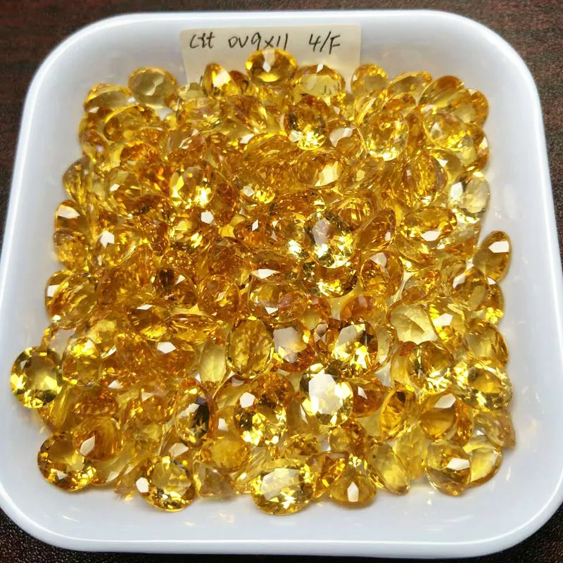 Tbj natural brazil citrine oval cut 9*11mm approx. 3ct up loose gemstones for silver jewelry