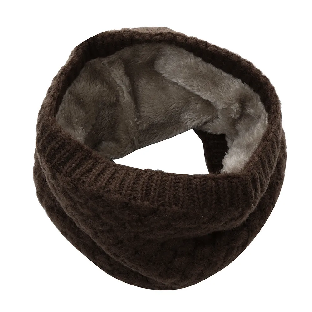 1Pc Winter Warm Brushed Knit Neck Warmer Circle Go Out Wrap Cowl Loop Snood Shawl Outdoor Ski Climbing Scarf For Men Women^40