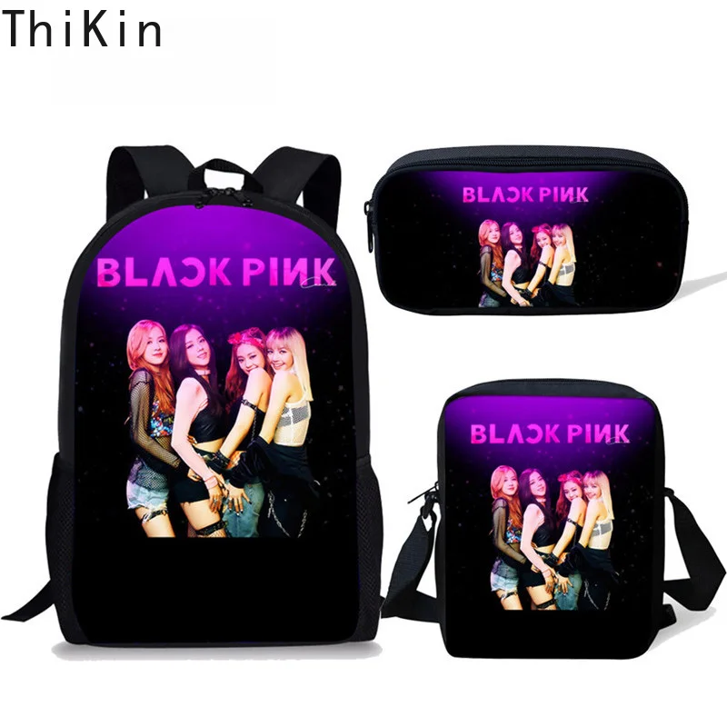 

THIKIN K POP Blackpink School Bag for Girls Super Famous Star Kids Backpack Teenager Children Bagpack Schoolbag Mochila Escolar