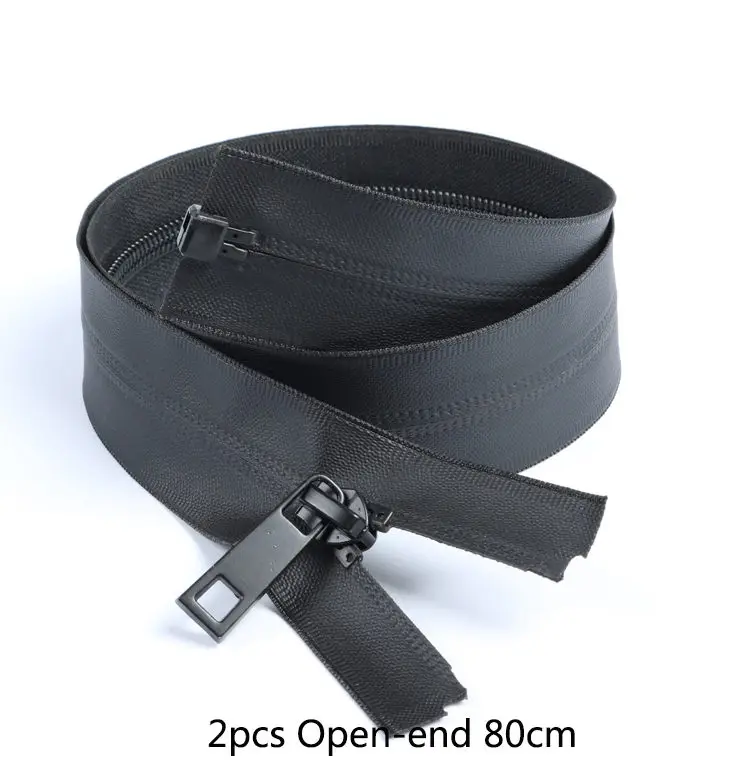80cm 2pcs Meetee 1/2 шт. 70/80/110/150 см Водонепроницаемый молния для одежды 5# разъемная застежка-молния «черная нейлоновая Скрытая застёжка-молния для вниз Куртка для открытого воздуха швейная фурнитура - Цвет: 80cm 2pcs