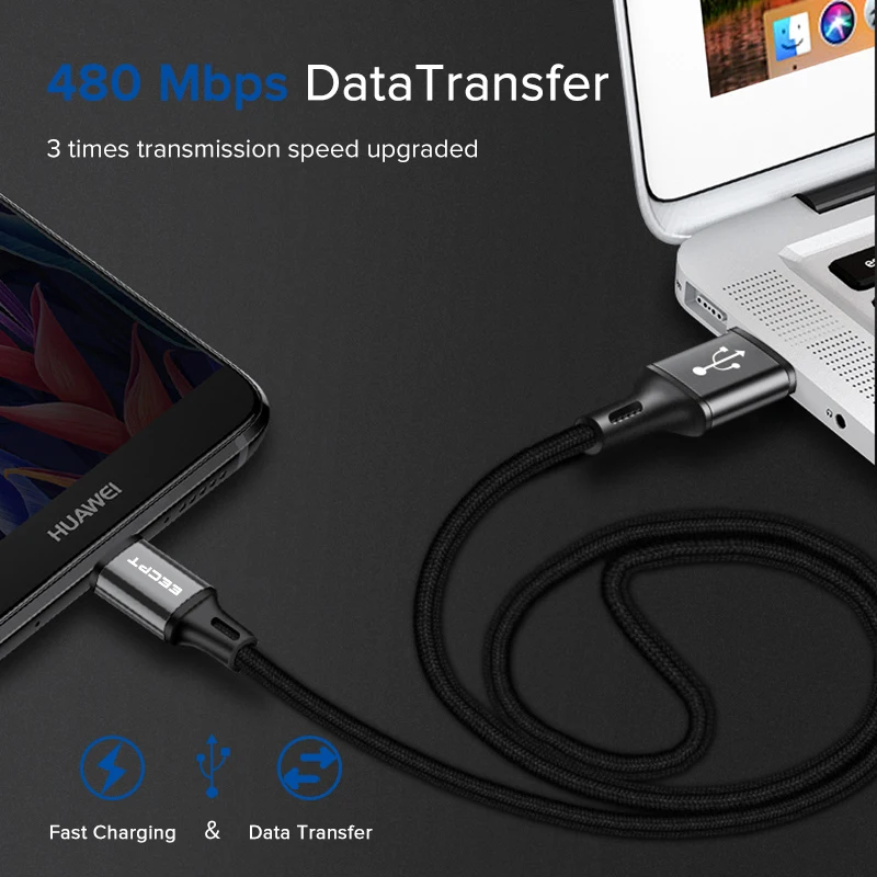 EECPT кабель usb type C провод для быстрого заряда type-C кабель зарядного устройства для samsung S9 Xiaomi Redmi Note 7 Honor Android USB-C шнур