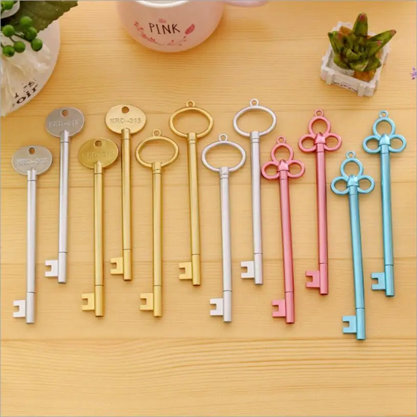 Jonvon Satone 30 Pcs Creative Key Gel Pen Ink Neutral Pens Restore Ancient Ways Golden Marker Pen Stationery School Office Gifts