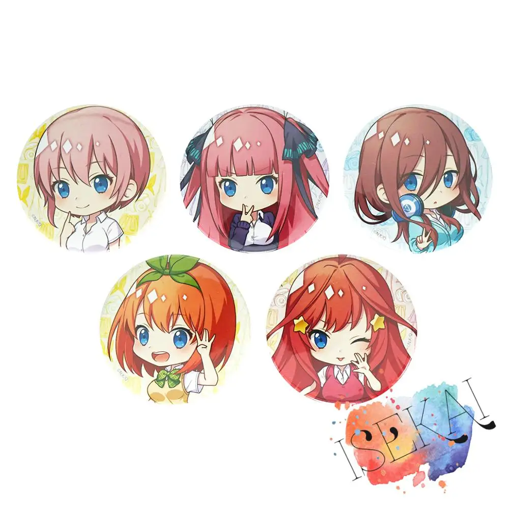 Значок аниме Quintuplets Nakano Ichika Nino Miku Yotsuba Itsuki металлическая брошь-значок | Украшения и